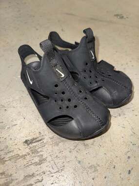 Nike Sunray Protect 2 Toddler Boys Sandals Black White 8C